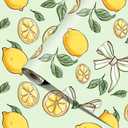 HOMETITUTE Lemon Wallpaper 15.7"x39.4" Peel and Stick Vinyl Contact Paper Self Adhesive Removable Citrus Fruit Green Leaf Bow Summer Wall Mural for Kitchen Bedroom Living Room Home Decor