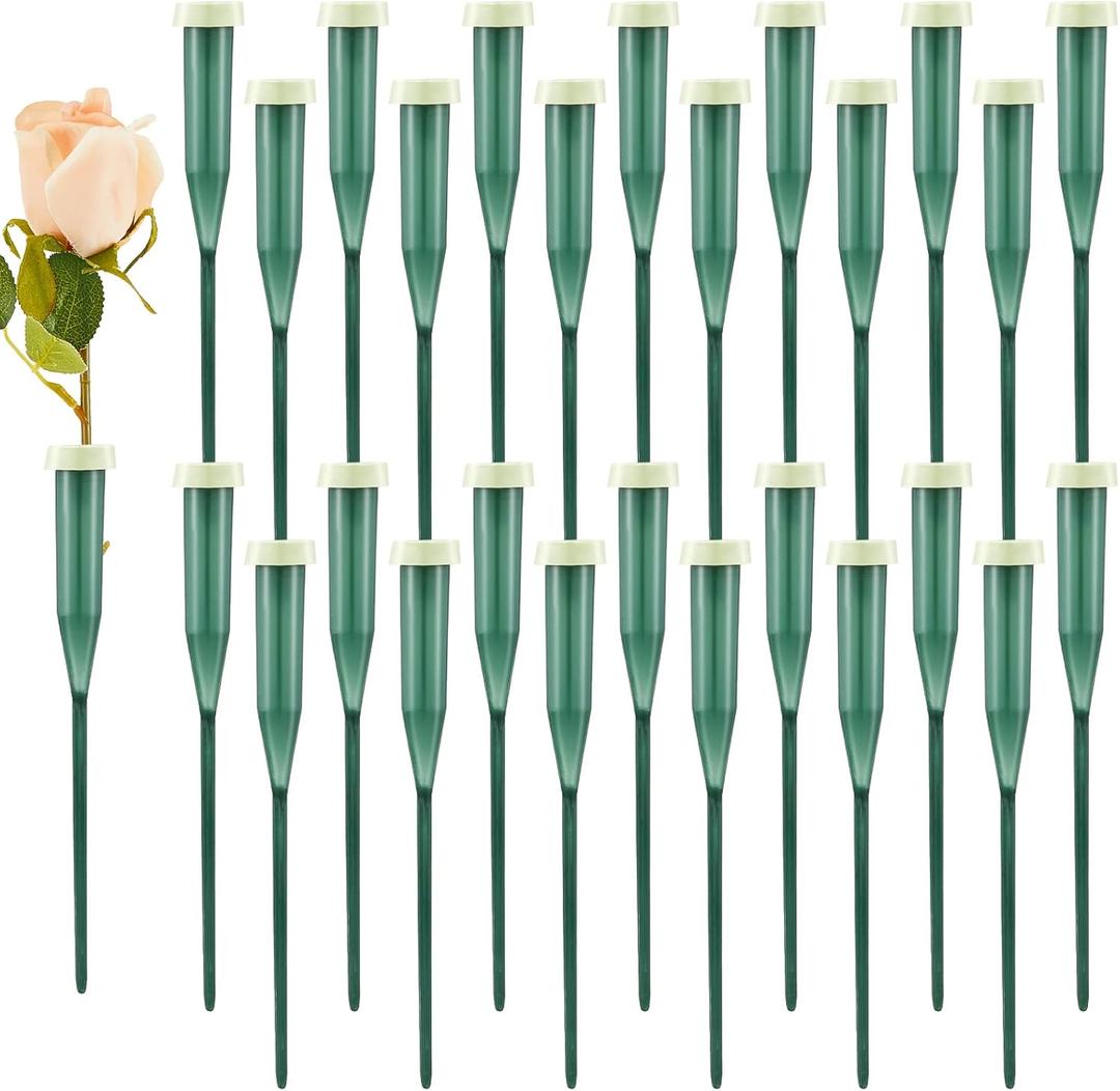 Tessco 90 Pcs 6 Inch Green Floral Water Tubes Plastic Floral Water Tubes Supplies for Fresh Flowers with Rubber Caps for Flower Stem Arrangements Florist Supplies