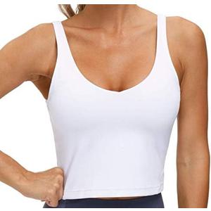 THE GYM PEOPLE Womens' Sports Bra Longline Wirefree Padded with Medium Support Large