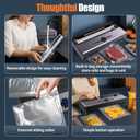 Sealer Machine for Food Storage, 85KPA Strong Suction, Dry/Moist Mode, Automatic Seal in 10-20 Seconds with 10 Vacuum Bags & 1 Roll, Built-in Cutter, Bag Storage & Vacuum Hose, for Home Kitchen Use