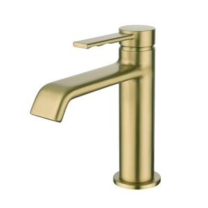AMAZING FORCE Bathroom Faucet Single Hole, Brass Bathroom Sink Faucet Vanity Faucet Brushed Gold