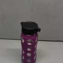 Lifefactory 22-Ounce BPA-Free Glass Water Bottle with Classic Cap and Protective Silicone Sleeve, Plum