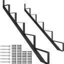 CCBOYSHARDWARE Steel Stair Stringer 5 Step, Metal Stair Riser with Pre-drilled Holes for 43in Deck Height, Heavy Duty Outdoor Steps, Max Load 500lbs,2 Pcs