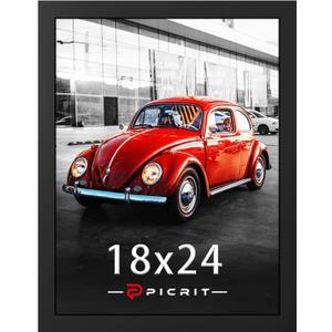 Picrit 18x24 Picture Frame, Photo Frame for Wall Mounting Display, Black