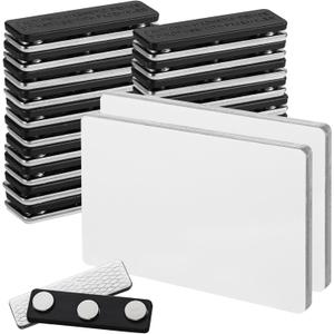 20-Pack Magnetic Name Tags, 2.1 x 3.4 Magnetic Blank Name Badges, Heat Sublimation Printable Badges with Magnetic Fasteners for Jackets, Shirts