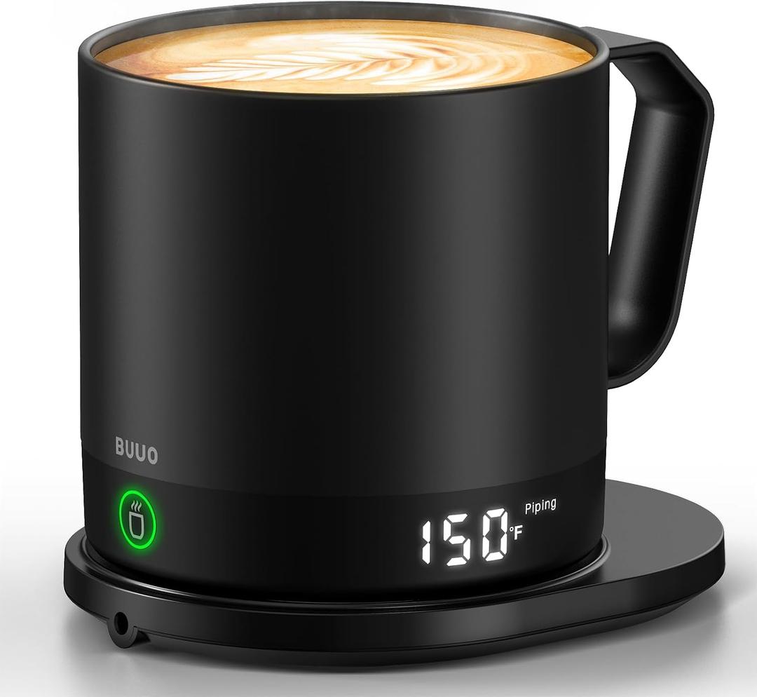 Heated Coffee Mug 14oz, Rechargeable Temperature Control Mug with Lid