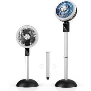 Portable Standing Fan, 10000mAh Rechargeable Battery Powered, 90+120Omnidirectional Oscillating Fan For Bedroom, 82ft Circulator, Adjustable Height, 8 Speeds, 8H Timer, DC Motor Quiet Pedestal Fans