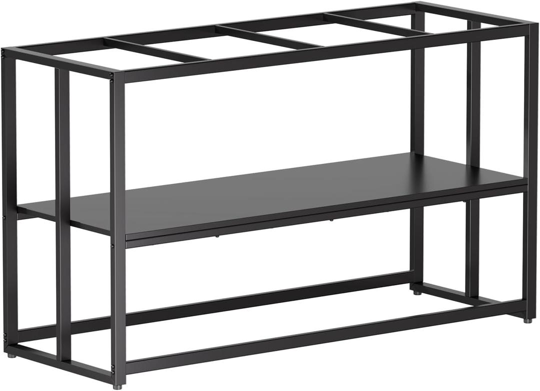 Urban Deco 55-75 Gallon Fish Tank Stand 900LBS Capacity For Aquarium Stand Metal Fish Tank Stand 48.4"x19.7"x31.5" Dual-Layer Design Terrarium Stand Ideal for Home and Office, Black