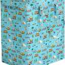 60 L Large RV Collapsible Laundry Hamper with Lid and Drawstring Freestanding Waterproof Laundry Basket, Long Handles for Portability, Tall Clothes Baskets for Rv Camper Bedroom Bathroom Accessories