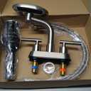 Bathroom Sink Faucet 3 Hole Brushed Nickel 4 Inch Centerset4 Modes Waterfall Bathroom Faucet 2 Handle with 360 Swivel Spout & Pop Up Drain