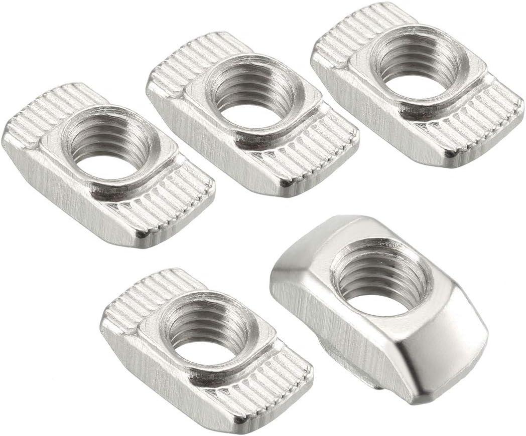 uxcell Sliding T Slot Nuts, M8 Half Round Roll in T-Nut for 4545 Series Aluminum Extrusion Profile, Carbon Steel Nickel-Plated, Pack of 30