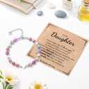 Gifts for Women/Girl, Imperial Jasper Beads Heart Bracelets with Quote Card, Birthday Valentines Day Mothers Day Christmas Gifts for Her