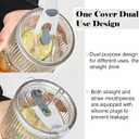 2 Pack Iced Coffee Cup with Lids, 20oz Clear Glass Tumbler with Straw & Lid, Ribbed Glassware Cups, Dishwasher Safe Drinking Glasses, Stylish Glass Cups for Coffee, Juice, Tea, Matcha