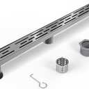 Brushed Nickel Linear Shower Drain 48 Inch, Modern Shower Floor Drain
304 Stainless Steel Shower Drain, Rectangular Shower Drain with Removable Grate, Hair Strainer, for Bathroom, Kitchen,Balcony