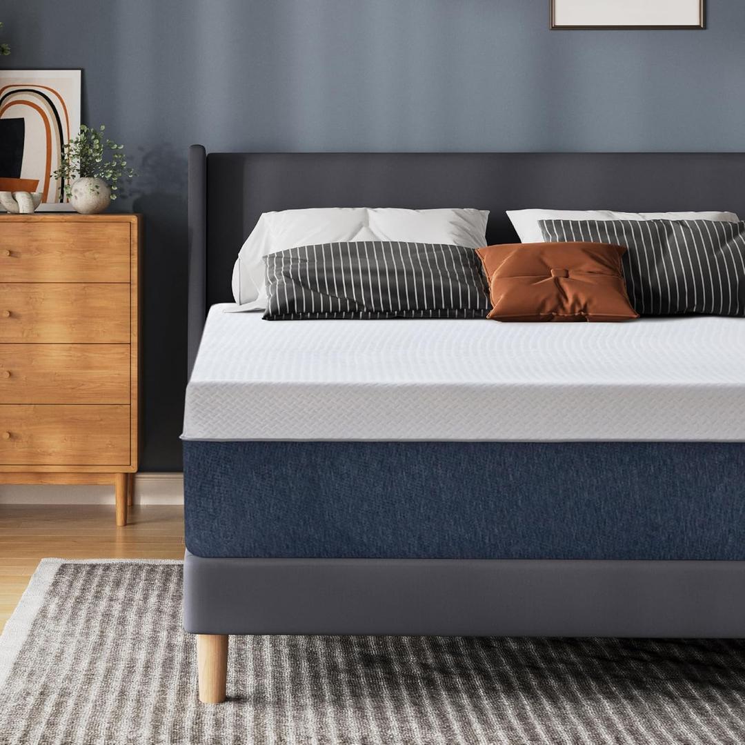 14 Inch Full Memory Foam Mattress, Gel Cooling Mattress Bed in a Box, Fiberglass Free, Back Pain Relief, Medium Firm, CertiPUR-US Certified, 54x75x14, White