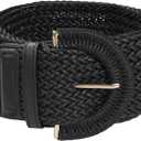 Allegra K Womens Plus Size Extra-Wide Woven Waist Belts Braided Belts for Dress Chunky Buckle