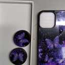 SAKUULO for iPhone 13 Pro Max Case Glitter Purple Butterfly Nebula Space Design Hard PC+Soft TPU Bumper Anti-Slip Ultra Thin Cover Protective Shockproof Case for iPhone 13 Pro Max