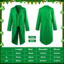 Shihanee 9 Pcs Leprechaun Costume Adult Men St. Patrick's Day Outfit Suit Hat Beard Bow Tie Brooch Socks Shoes Buckle Pot (Green, M)