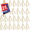 25 Pack 9 Inch Wood Easels, Tripod, Table Top Easels for Painting, Art Crafts Painting Party Easel,Tabletop Easels Stand for Painting, Portable Mini Canvas Photo Picture Sign Holder
