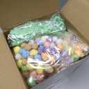 24 Pcs Mini Easter Eggs Basket Set Small Woven Wicker Baskets with Pastel Easter Eggs Green Raffia Grass Foam Speckled Egg Spring Decorations Party Favors