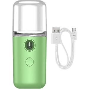2 Pack  Mini Facial Steamer for Facial Deep Cleaning Portable Facial Steamer Facial Sprayer Handy Face Humidifier Mister Beauty Skin Care USB Rechargeable Facial Sprayer Machine 25ml Green