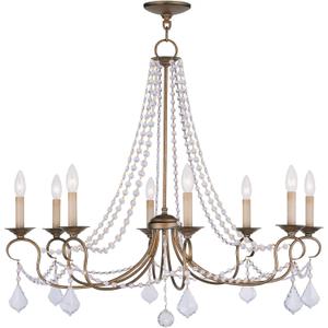 Livex Lighting 6518-48 Pennington 8 Light Chandelier, Antique Gold Leaf, 34"L x 34"W x 28"H