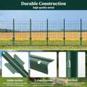10 Pack Garden Fence Post, 4 Feet Heavy Duty Metal U-Post for Wire Fence, No Dig Garden Fence Stakes for Temporary Fencing, Electric Fence Wire, Corner Anchor, and More-Green