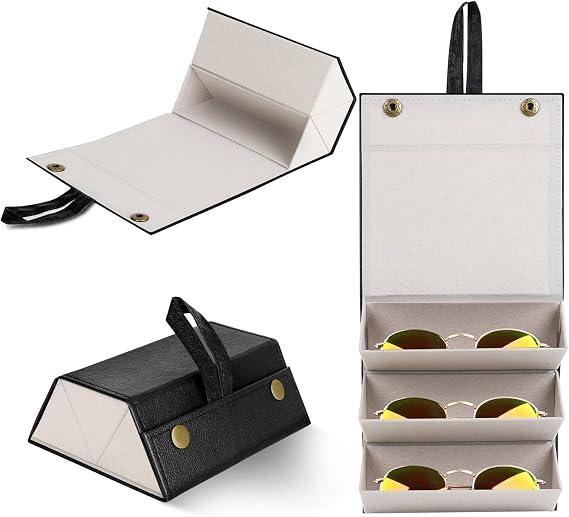 Ticacos Travel Sunglasses Organizer, Travel Sunglasses Case for Multiple Pairs, Foldable Sunglasses Case for Women, Men