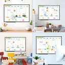 JILoffice Weekly Dry Erase Board - Magnetic Calendar White Board Planner 36 X 24 Inch, Black Aluminum Frame Wall Mounted Board for Office Home and School