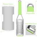 Cambom Lemon Zester Grater Three-piece Suit - Heavy Duty Kitchen Tool for Parmesan Cheese, Ginger, Garlic, Nutmeg, Chocolate, VegetablesFruitsStainless Steel Grater Dishwasher Safe Green (Set of 3)
