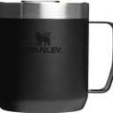 STANLEY Everyday Camp Mug | Drink Through Lid | Cup for Coffee, Tea and Drinks | Insulated Stainless Steel Coffee Mug | BPA-Free (12 Ounces, Black 2.0)