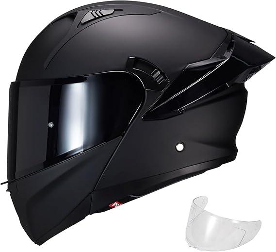 Modular Motorcycle Helmet Dual Visor Flip Up Full Face Helmets FF808 DOT Approved for Adults Men Women