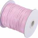 Uxcell 2mm Waxed Polyester String Cord 78M (85-Yards) Beading Thread Crafting Rope for Jewelry Making Bracelet Necklace Weaving, Light Pink