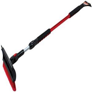 Emsco 1721 Bigfoot Telescoping Snowbroom and Ice Scraper-One Touch Pivoting Head and Enhanced Foam Grip Snow Brush, 60-Inch