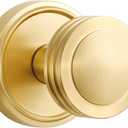 2 Packs Dummy Gold Door Knobs Satin Brass Interior Dummy Door Handle Single Sided Decorative, Zinc Alloy