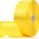 2 x 60 Yards Yellow Satin Ribbon 1-1/2 Inch, Solid Polyester Fabric Ribbon for Gift Wrapping, Crafts, Flower Bouquet, Wedding, Festival, Christmas, Halloween