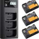 K&F CONCEPT 3-Pack LP-E6NH Battery and Triple Slot Charger Compatible with Canon EOS R7, R6, R5, R, 6D Mark II, 5D Mark IV, 5D Mark III, 5DS, 5DS R, 5D Mark II, 80D, 90D, 6D, 7D, 7D Mark II, 2250mAh
