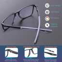 BLOEXCLU 4 Pack Progressive Multifocus Reading Glasses for Men Women TR90 Sports Style Anti-Blue Light Computer Readers