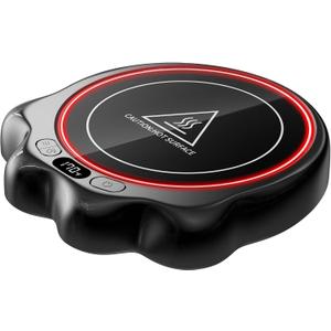 Gaiatop Mug Warmer, 50W Cute Cat Paw Cup Warmers, 3 Temp Settings, 2-10H Auto Shut Off, Coffee Accessories Keep Beverage Hot for Desk and Home, Heated Plate Stocking Stuffers for Tea Candle Black