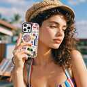 for iPhone 15 Case, Retro Party Collage Pattern with Disco & Gin, Military-Grade Drop Protection, Pop Art Disco Soft Slim TPU Protective Cover with Camera Protection for Girls (LightBalls)