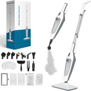 Steam Mop for Floor Cleaning, 12 in 1 Handheld Steam Cleaner for Home, Floor Steamer for Hardwood Windows Tile Laminate Shutter & Clothes with Attachments (Grey)