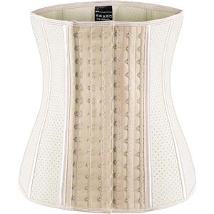 ECOWALSON Waist Trainer for Women Corset Cincher Body Shaper Girdle Trimmer with Steel Bones Extender (3X-Large, B-beige(9 Steel Bones Height:11.6"))