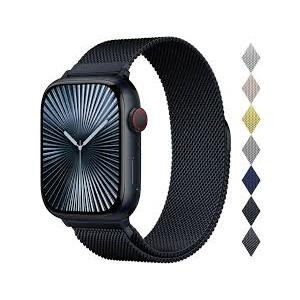 Stainless Steel Milanese Loop Compatible with Apple Watch Band 46mm 42mm 44mm 45mm 49mm 38mm 40mm 41mm men and women