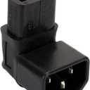 3 x C14 to C13 Power Adapter IEC 320 Male C14 to C13 Down Direction Right Angled 90 Degree IEC Female Power Extension Adapter Wall-Mounted LCD TV