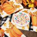 Vesici Buffalo Plaid Thanksgiving Placemats Set of 4, Double Sided 12 x 18 Inch Thanksgiving Placemats Set for Table Decorations Pumpkin Ghost(Pumpkin)
