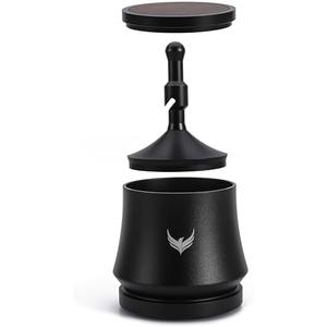 KNODOS Espresso Shaker 54mm with Walnut Lid | Premium Blind Coffee Grounds Distribution Tool for Breville Espresso Machines | Magnetic 54mm Dosing Cup