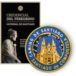 Official Camino Credential - Pilgrim Passport + Camino de Santiago Patch + Trail Map Card // Camino de Santiago Shell // Santiago de Compostela