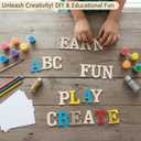 Wooden Letters for Crafts, 2 Inch Unfinished Capital Wooden Alphabet Letters&Numbers Wood Letters for DIY Painting Arts Home Decorations Spelling Learning(168Pcs)