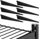 Adjustable Locking Shelf Bracket 16 Inch Shelf Brackets Heavy Duty Wire Shelving Brackets for Deep Wire Shelving Double Track System(Black,6 Pcs)