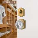 Crystal Glass Passage Door Knob and Single Cylinder Deadbolt Combo Set, Antique Brass Finish, Keyed Alike